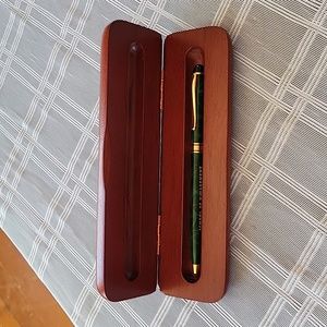 Boston University School of Management Wood Case and Ballpoint Pen